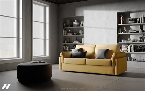 lifestyle sofa bed product rendering behance