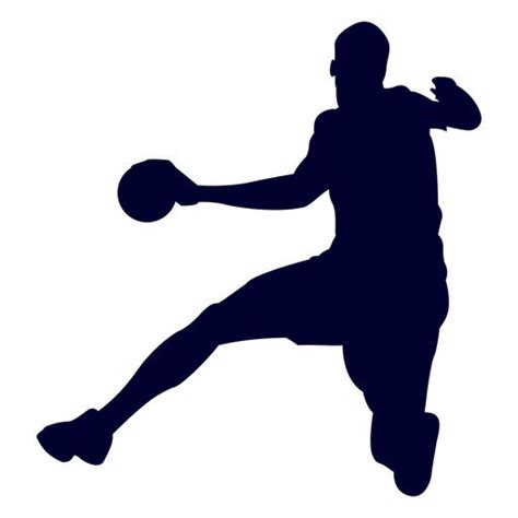 Silhouette Jumping Man Handball Player