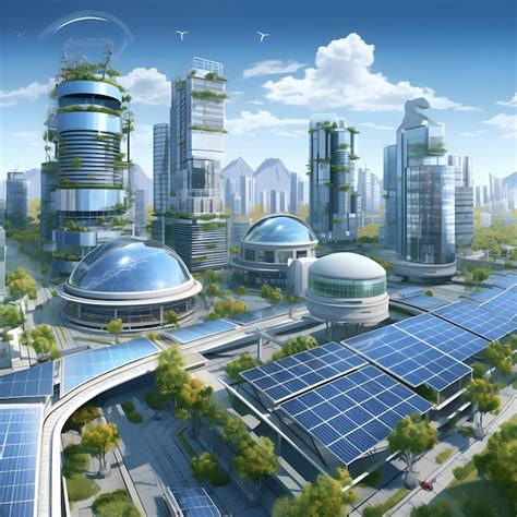 Premium Photo | Future city energy with Renewable energy city with ...
