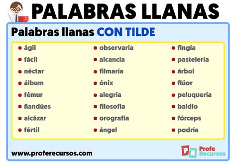 Palabras Llanas Con Tilde