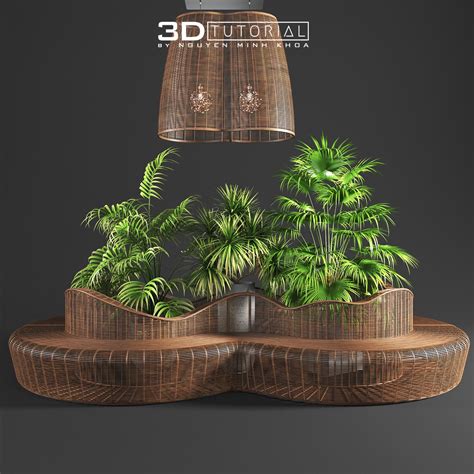 Download Free 3d Rattan Bench Model By Nguyen Minh Khoa