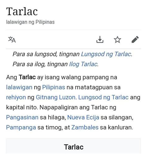 Lalawigan Ng Hilaga Ng Tarlac Brainly Ph