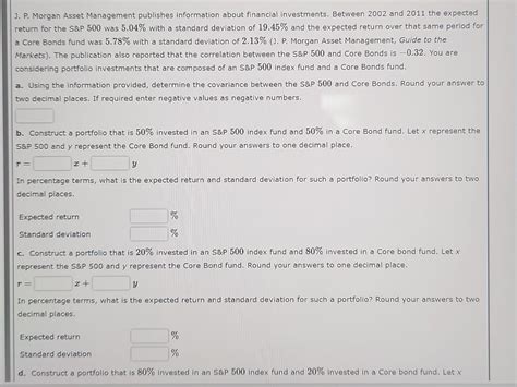 Solved J P Morgan Asset Management Publishes Information Chegg