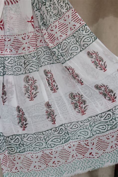 Sanganeri Hand Block Printed Cotton Piece Suit Set Mooldhaga