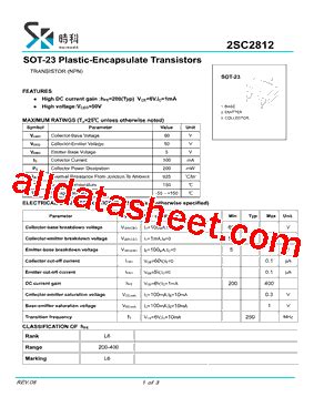 2SC2812 Datasheet PDF SHIKUES Electronics