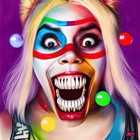 Harley Quinn Blowing Bubble Gum Bubble · Creative Fabrica