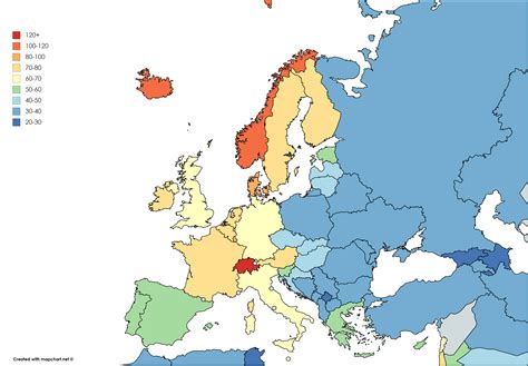 Comparable cost of living in 2019 : r/MapPorn