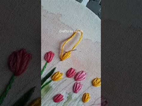 Tulip Hand Embroidery Tulips Lazy Daisy Stitch Spring Flowers