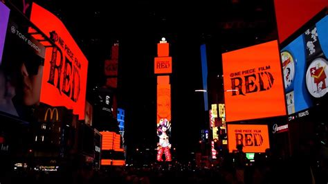 One Piece Film Red Times Square Takeover Youtube