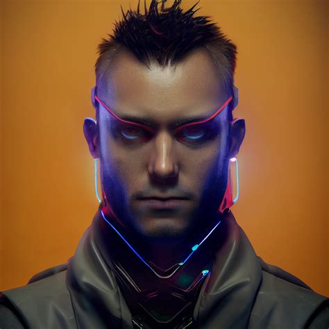 Artstation Cyberpunk Character Portrait Pack Male Game Assets