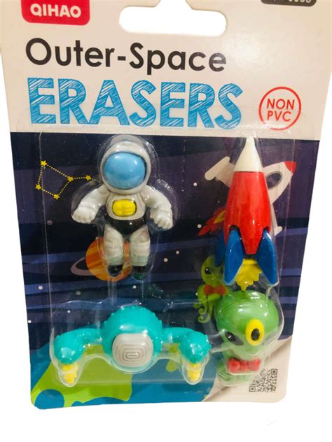 Buy Outer Space Erasers 4pcs Pack For Kids Non Pvc Miniature Erasers