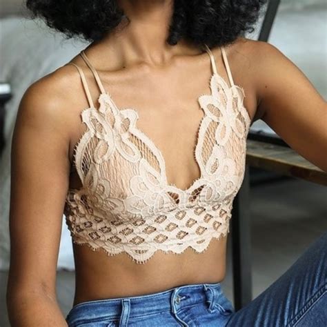 Intimates Sleepwear Nude Scalloped Crochet Boho Lace Bralette Poshmark