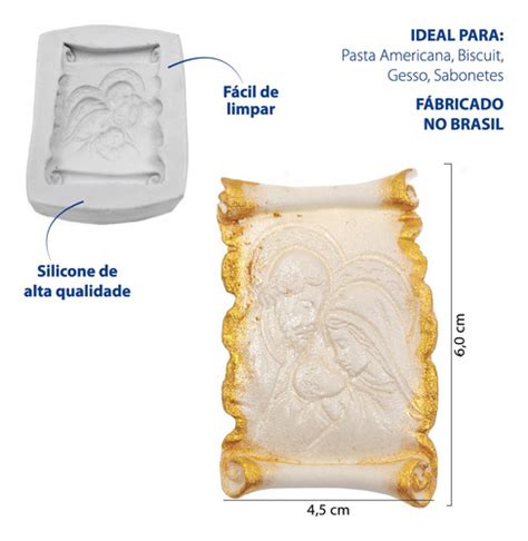 Molde De Silicone Pergaminho Sagrada Fam Lia Pal Cio Dos Moldes