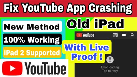 How To Fix Youtube App Crashing Old Ipad Ios 9 3 5 Fixed Error Loading