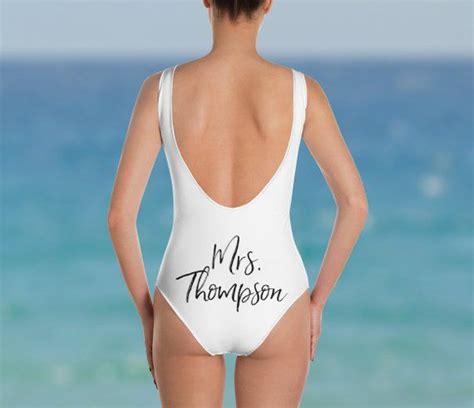 Custom Bride Swimsuit Mrs Swimsuit For Honeymoon One Piece Etsy