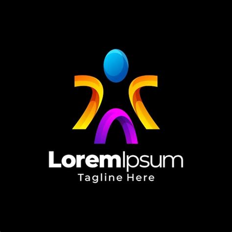 Premium Vector People Logo Icon Gradient