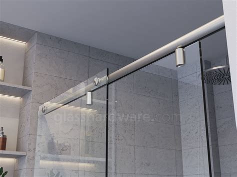 Modern Sliding Door System Wall Mount Kit - Matte Black - IGT Glass