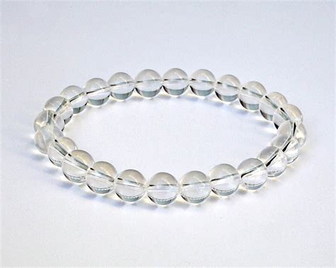 Clear Quartz Bracelet 8mm Natural Himalayan Crystal Quartz Etsy