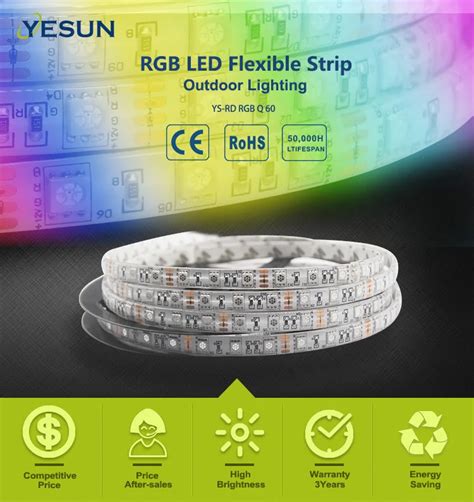 Rgb 60leds 5050 Led Strip Waterproof Ip65 With P.u. Glue On Top Led ...