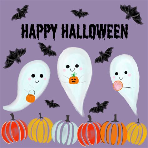 Happy Halloween Ghost Card Free Stock Photo - Public Domain Pictures