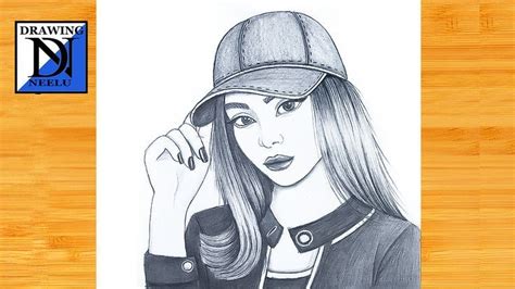 How To Draw A Girl With Bag Pencil Sketch For Beginner Easy Drawing
