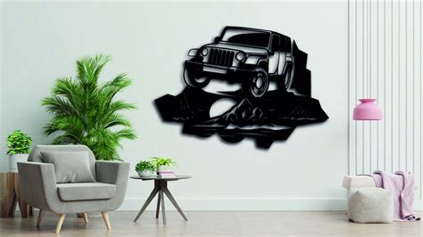 Jeep 4x4 Metal Wall Art Svg Dxf Laser Cut File Metal Wall Art Outdoor