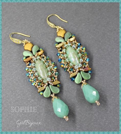 Tutorial PDF Sophie Earrings Pattern With Athos Par Puca And Swarovski