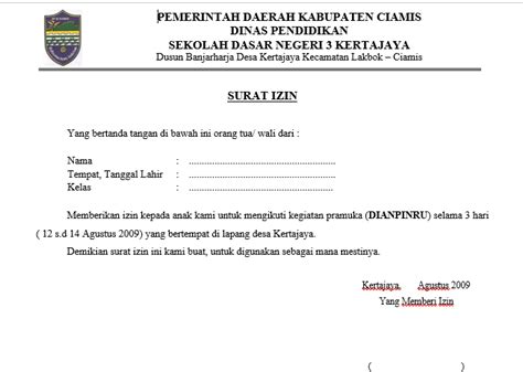 Detail Contoh Surat Permohonan Izin Kegiatan Ekstrakurikuler Koleksi Nomer 27