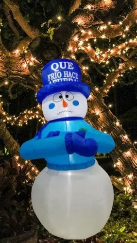 Muñeco De Nieve Figura Inflable Navideño 2 4 Metros De Alto Meses sin