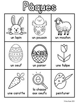 French Easter Vocabulary By Mme Kinder Tpt