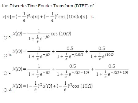 Solved The Discrete Time Fourier Transform DTFT Of Chegg