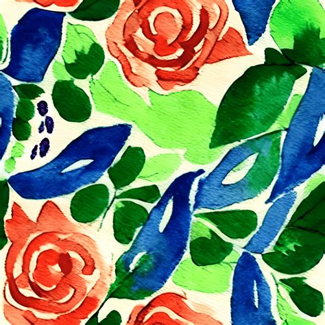 Henri Matisse Watercolor Roses And Leaves Pattern Creative Fabrica