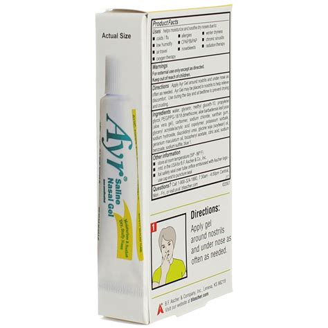 Ayr Saline Nasal Gel 0.50 oz - Moisturizing for Dry Nose, Sinus Relief ...
