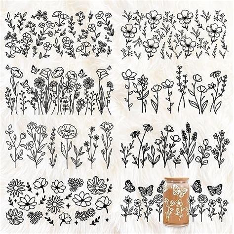 Amazon Anydesign Cup Wrap Transfer Stickers For Glass Wildflower