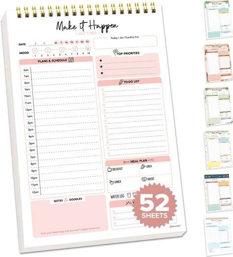 Amazon Decorably Daily Planner Pad With Schedule Daily To Do