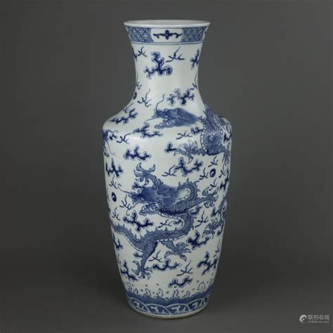 Bidlive Blau Wei E Rouleauvase China Jh Unterglasurblauer