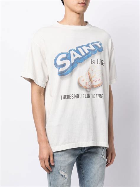 Saint Mxxxxxx Logo Print Short Sleeve T Shirt Farfetch