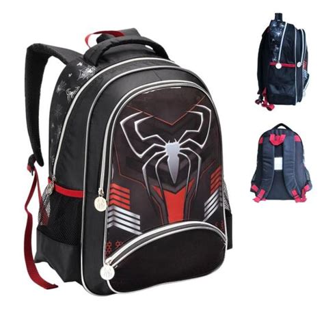 Mochila Escolar Infantil Alça de Costas Spider Dark Grande 3 Divisórias