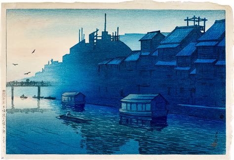 Kawase Hasui 1883 1957 Morning In Dotonbori Osaka Osaka Dotonburi