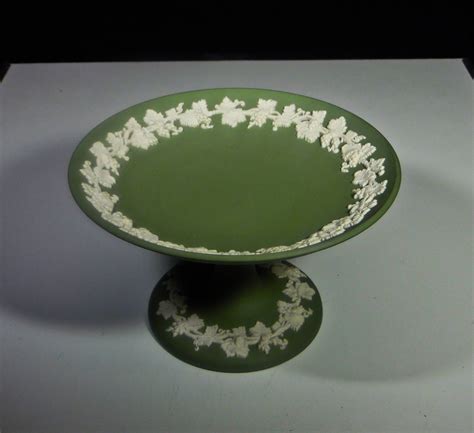 Wedgwood Jasperware Made In England Sage Green Color Covered Trinket