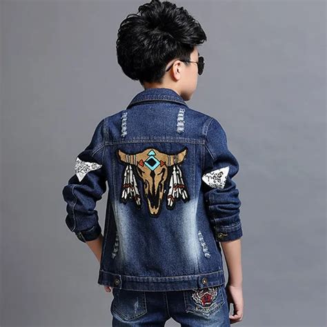 New Kids Jackets For Boys Jeans Denim Boys Coats Print Jongens Jas Boys ...