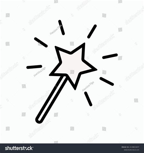 Magic Wand Outline Icon Linear Style Stock Vector Royalty Free