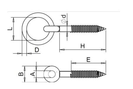 S Vite Ad Occhio Piccolo Con Anello Acciaio Inox Aisi Forgiato E