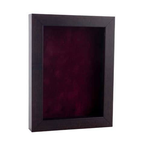 Rich Dark Brown Wood Shadow Box Frame Acrylic Front Dark Red Suede 30 Sizes 4x6 4x6 Harris Teeter