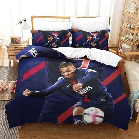 Chrim Housse De Couette Mbappe 200 200cm 3D Imprimer En Microfibre