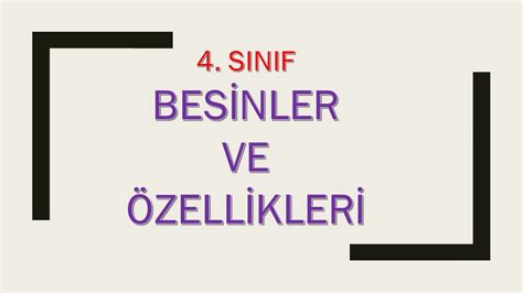 4 Sınıf Fen Besinler ve Özellikleri YouTube