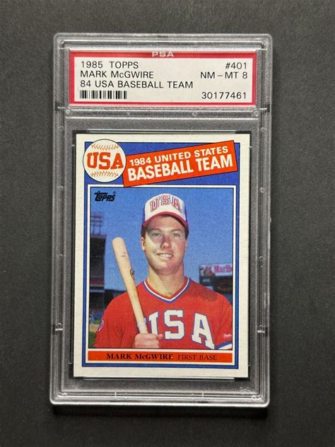 1985 Topps Mark Mcgwire Rookie USA Baseball Card PSA 8 NM MT RC 401 EBay