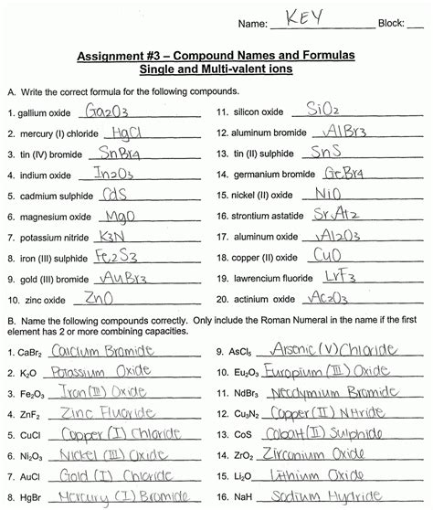 Worksheet Chemical Formula Writing Worksheet Worksheet — Db