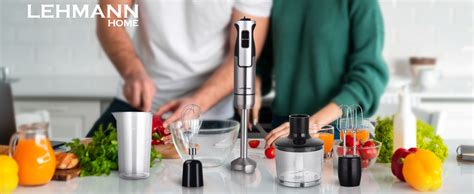 Amazon de Lehmann Chowmei Stabmixer Set 1200 W Pürierstab mit