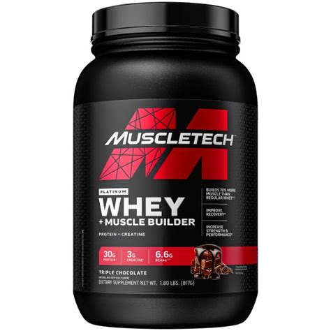 Muscletech Platinum Whey Plus Muscle Builder Protein Powder 30g Protein Chocolate 18 Servings